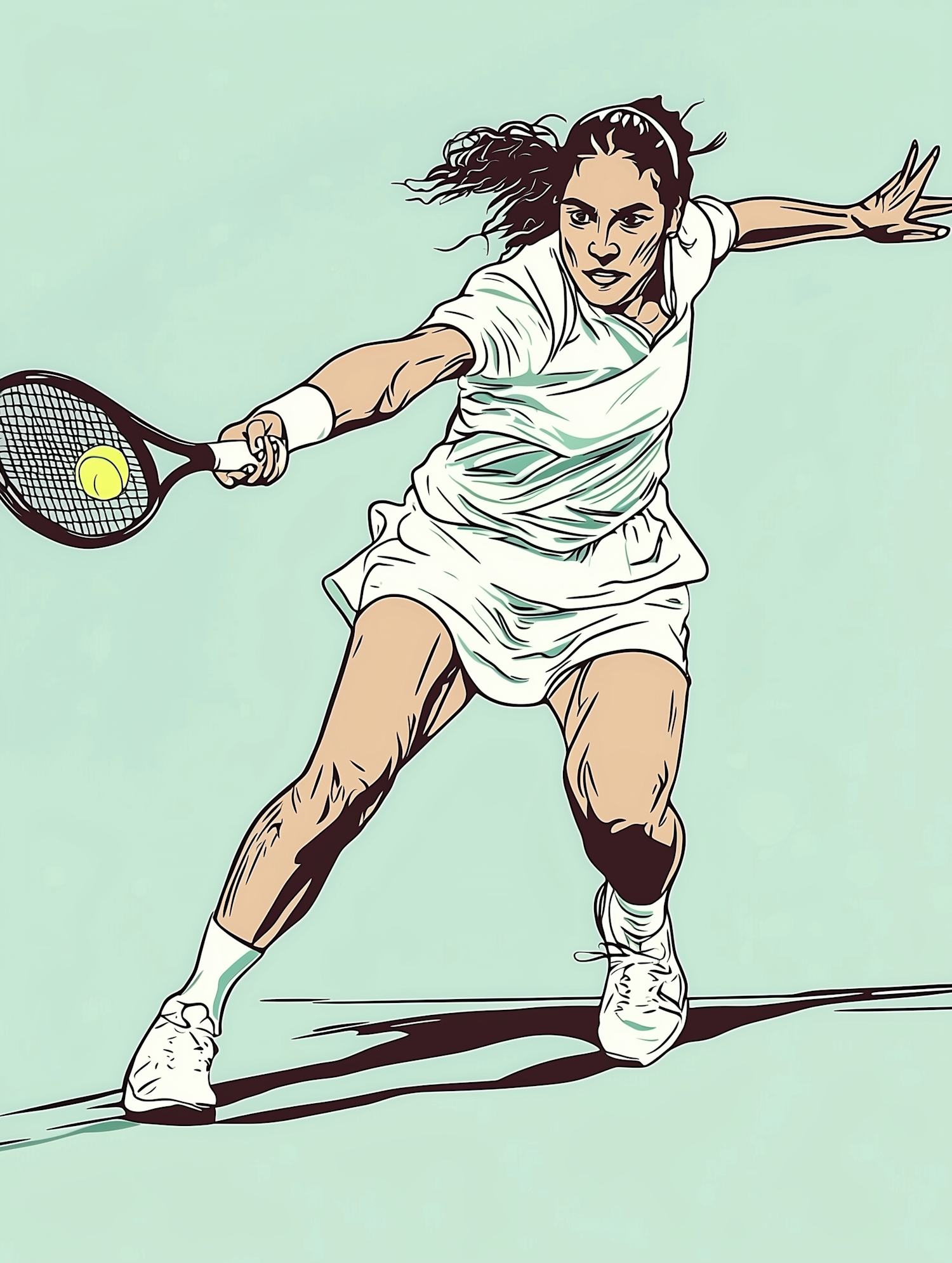 Female Tennis Player Action