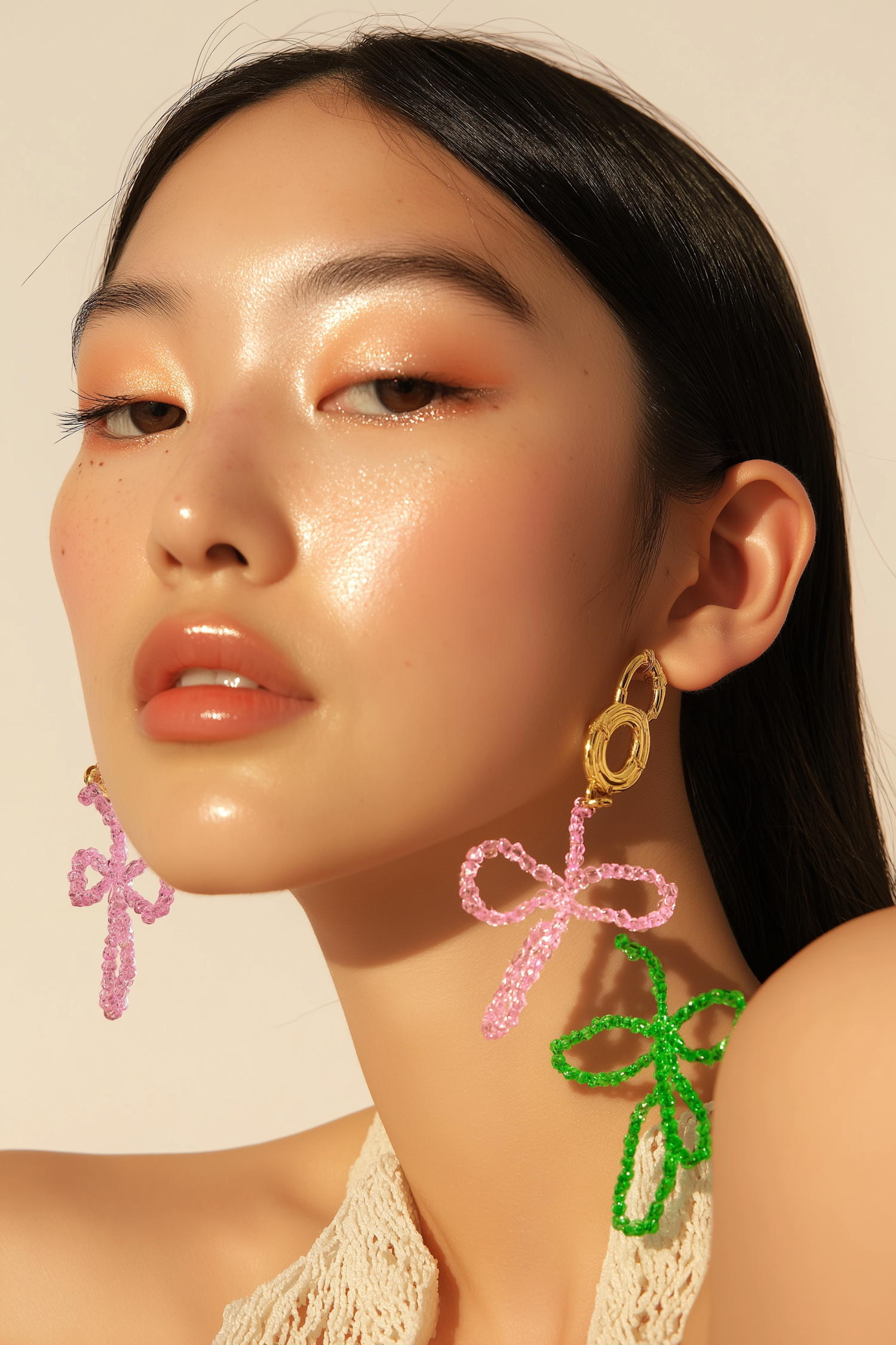 Close-up Portrait with Artistic Earrings