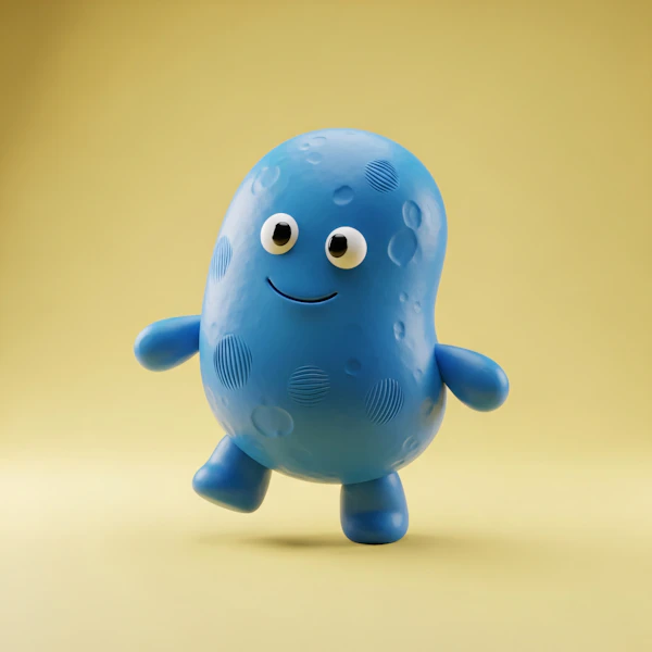 Whimsical Blue Character