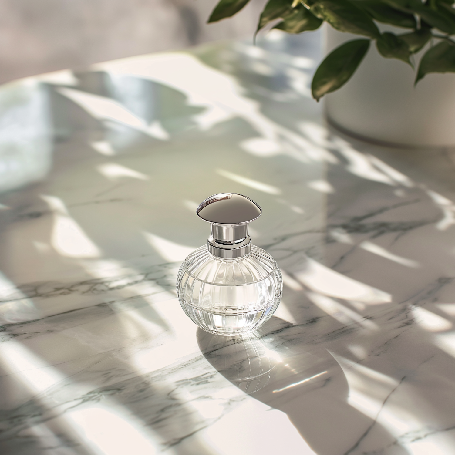 Elegant Perfume Bottle on Marble Surface