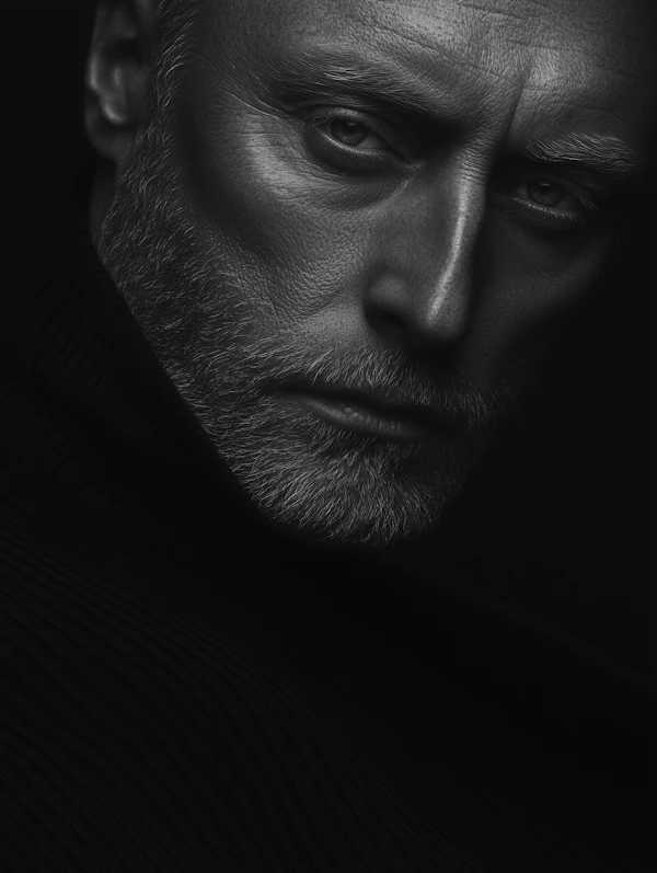 Contemplative Older Man