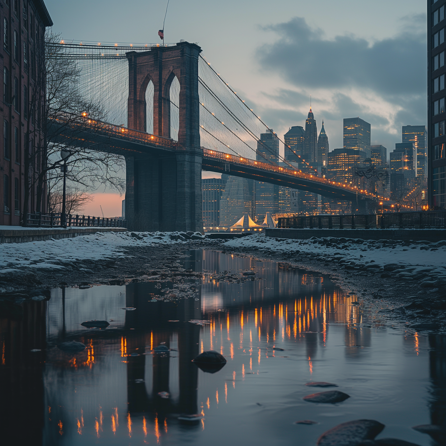 Serene Brooklyn Bridge Evening