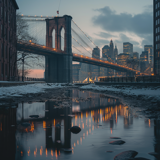 Serene Brooklyn Bridge Evening