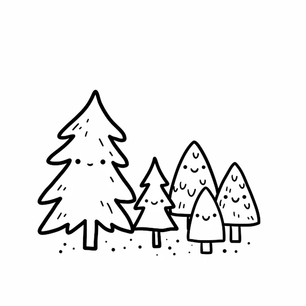 Whimsical Tree Cluster
