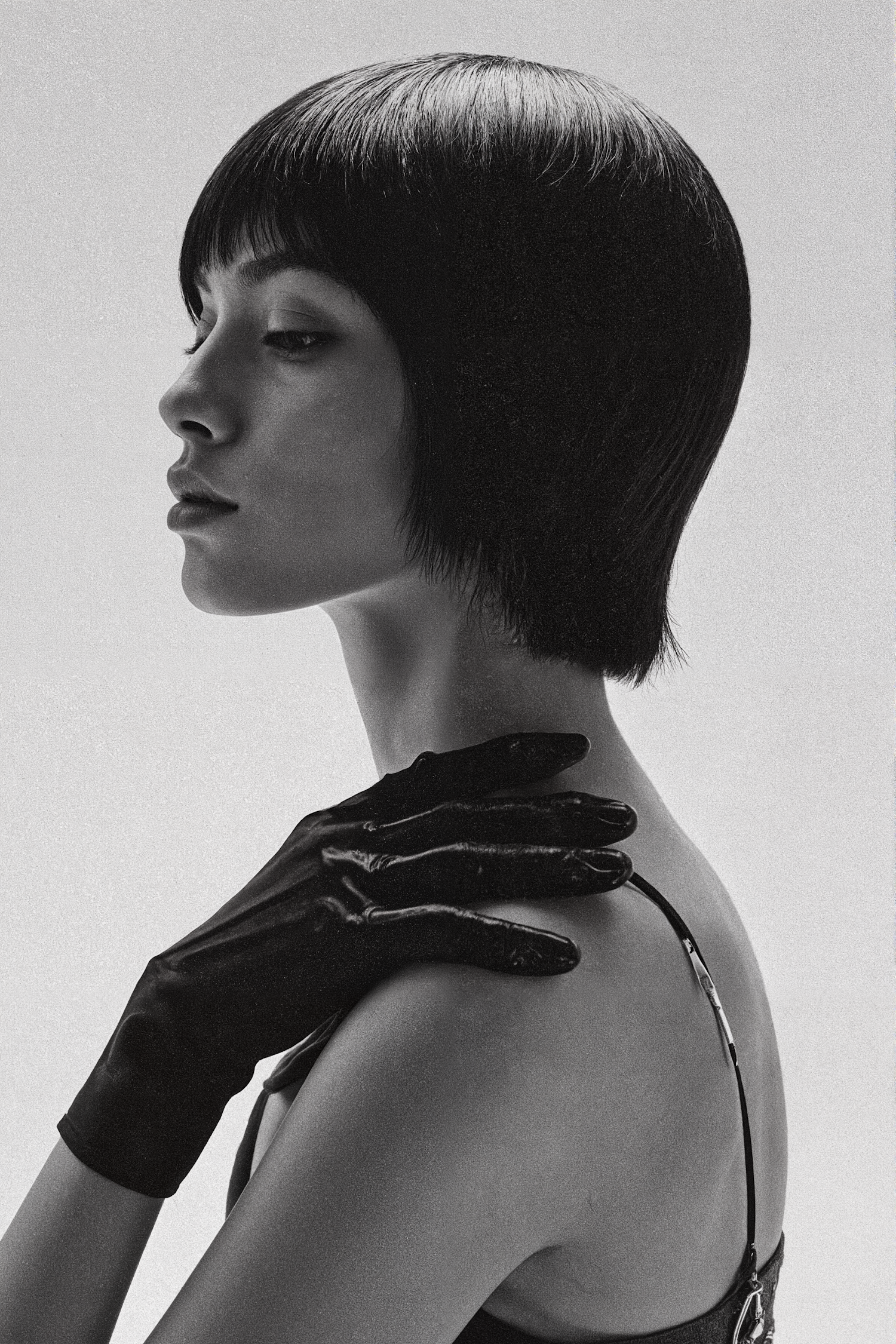 Monochrome Portrait with Glove