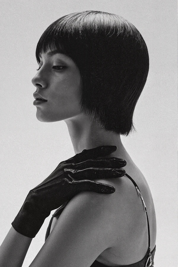 Monochrome Portrait with Glove