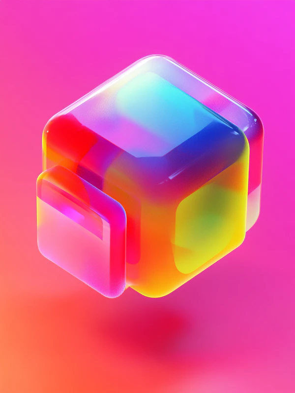 Futuristic Neon Cube