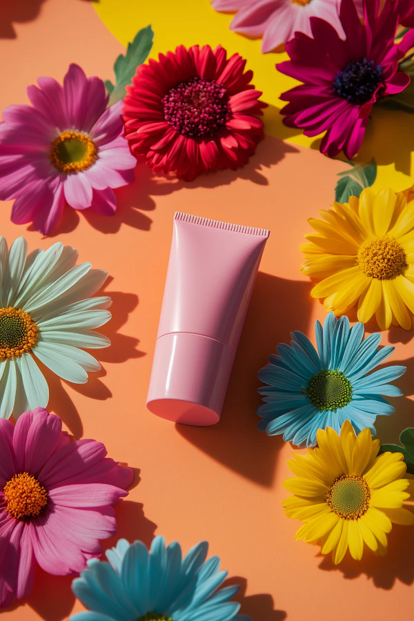 Pink Tube with Flowers