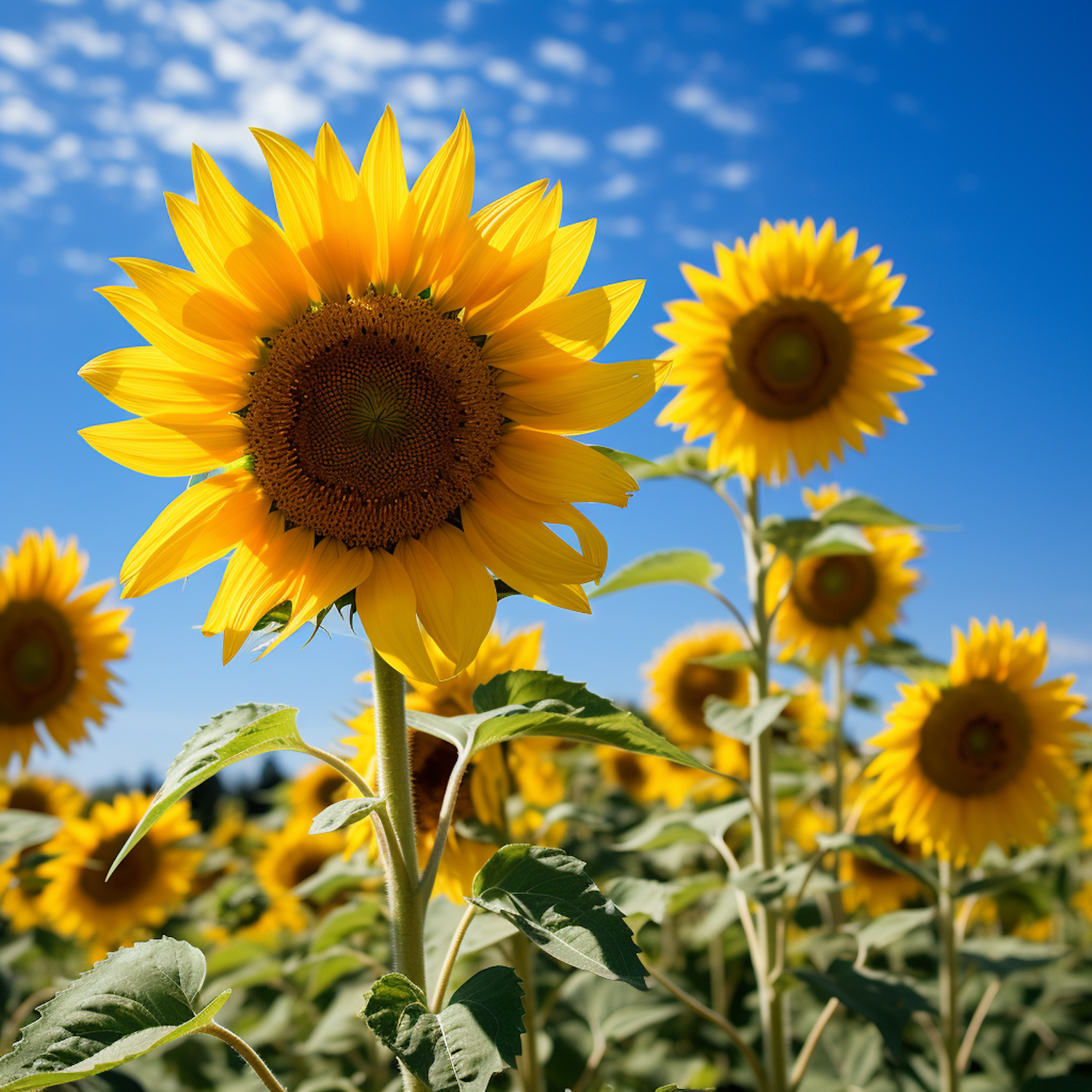 Radiant Sunflower Majesty Under a Summer Sky