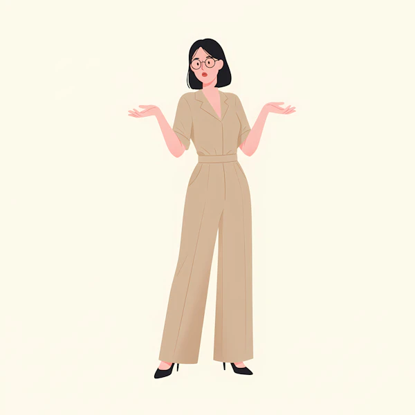 Woman in Beige Jumpsuit