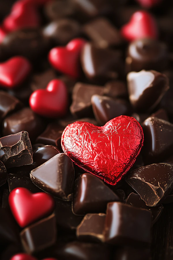 Assorted Chocolates with Red Heart