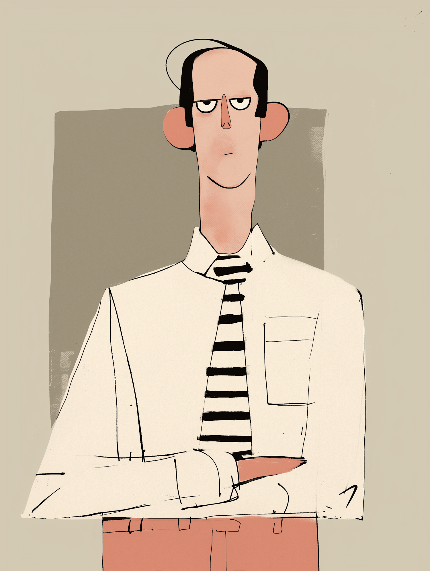 Stylized Digital Illustration of a Business Man