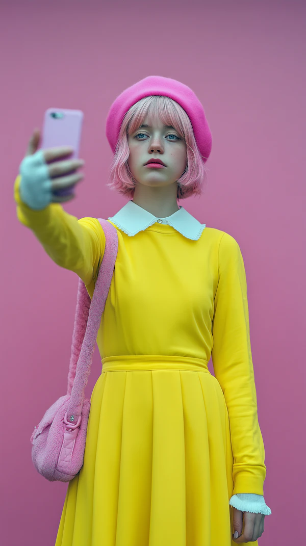 Pink and Yellow Selfie