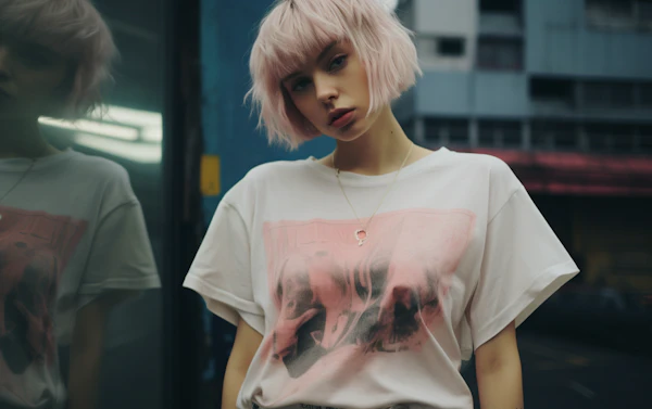 Urban Confidence with Pastel Pink Flair