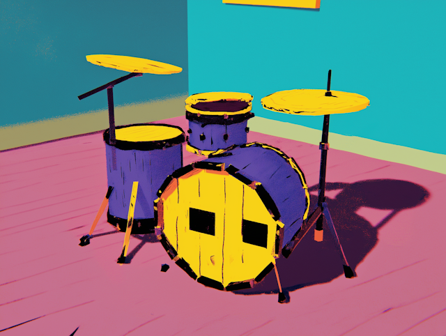 Vibrant Drum Set