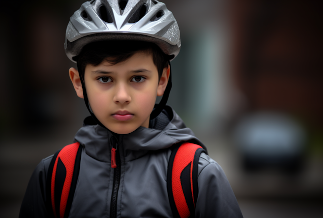 Contemplative Young Cyclist