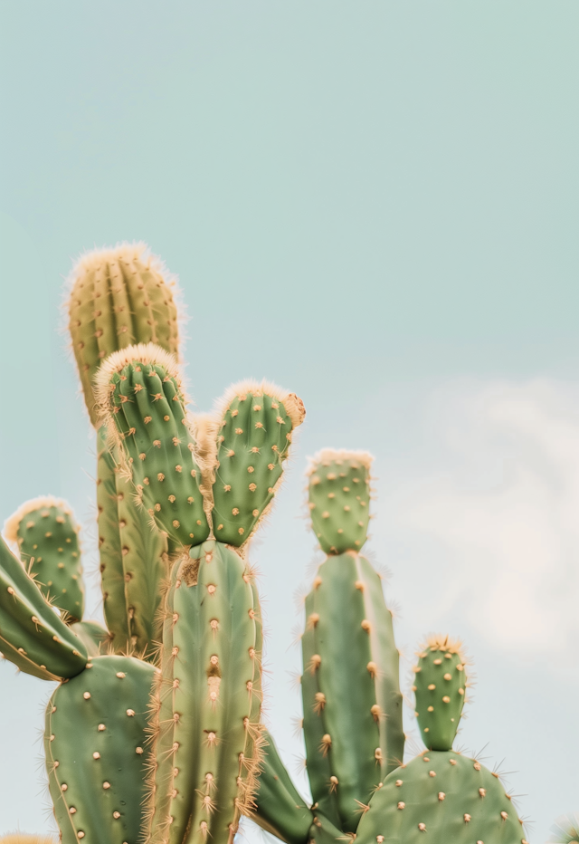 Cacti Under Blue Sky