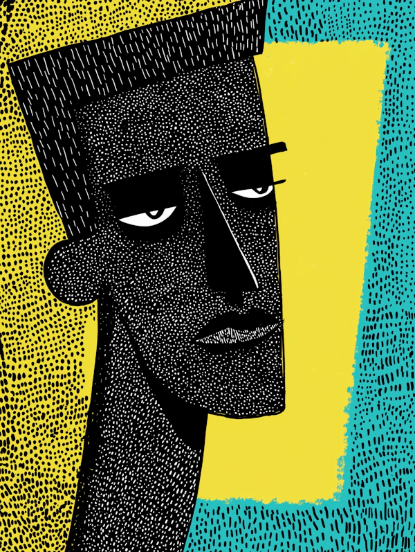 Stylized Portrait with Geometric Shapes