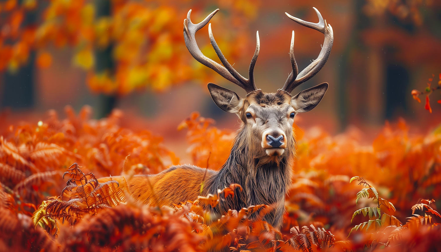 Autumn Deer with Antlers