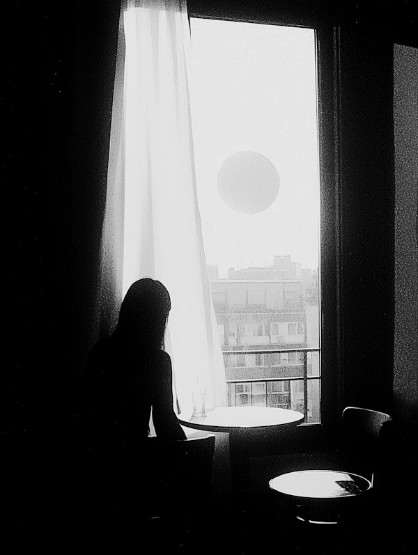 Contemplative Silhouette by the Window
