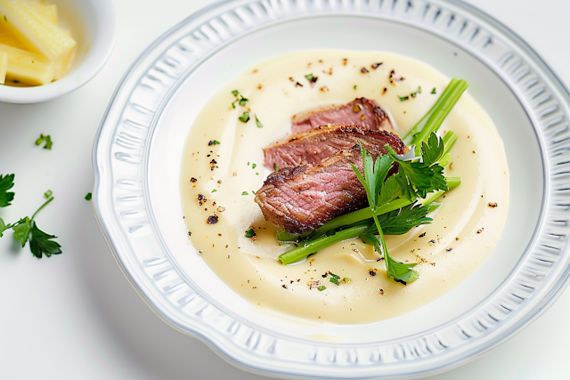 Elegant Grilled Steak Culinary Presentation