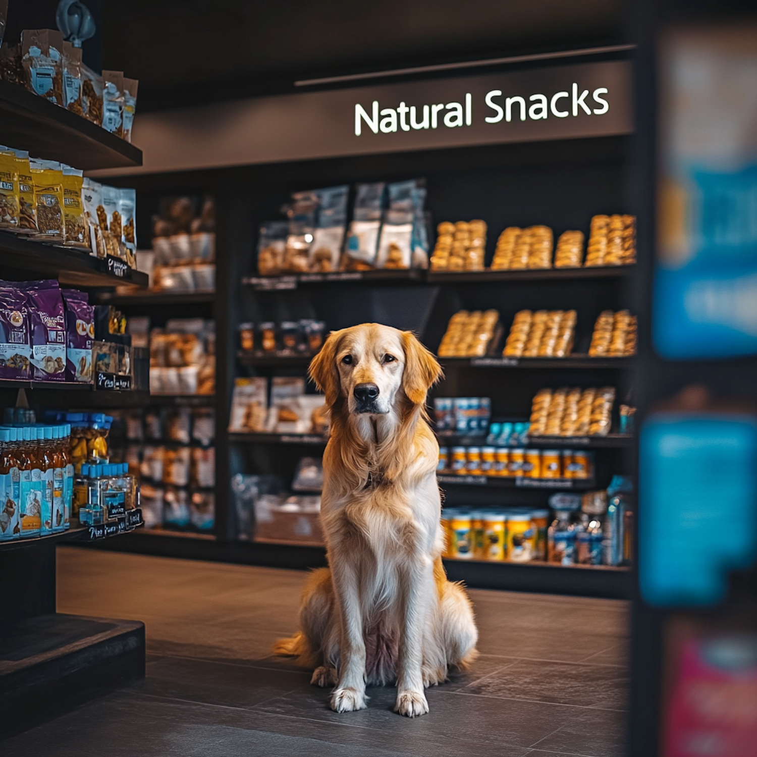 Golden Retriever in Pet Store