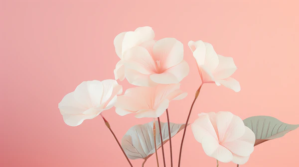 Serene White Flowers on Pink
