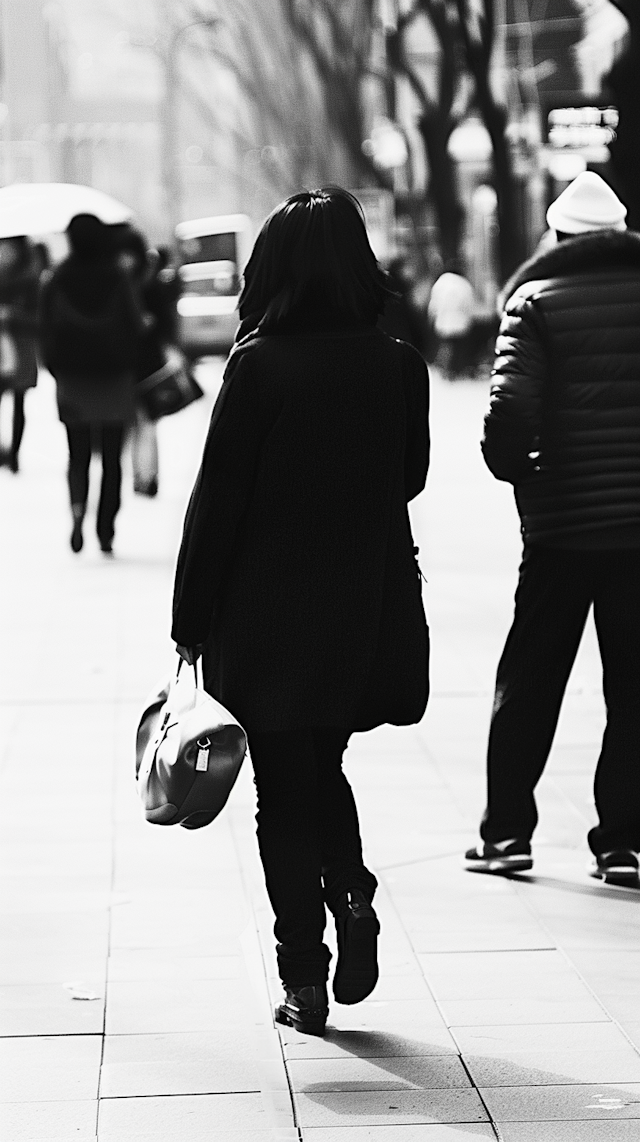 Monochrome Urban Street Scene