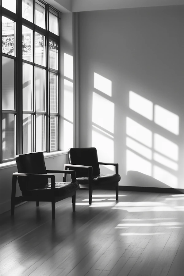 Minimalist Interior with Chairs and Shadows