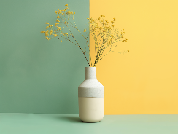 Modern Ceramic Vase with Dried Flowers