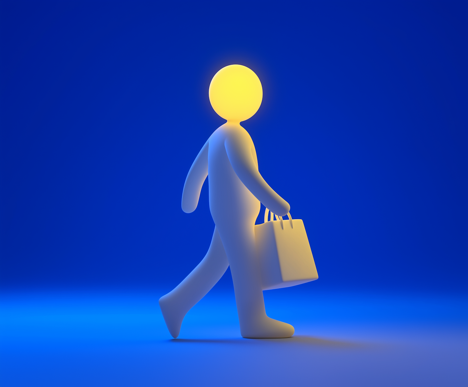 Stylized Graphic of Walking Figure with Briefcase