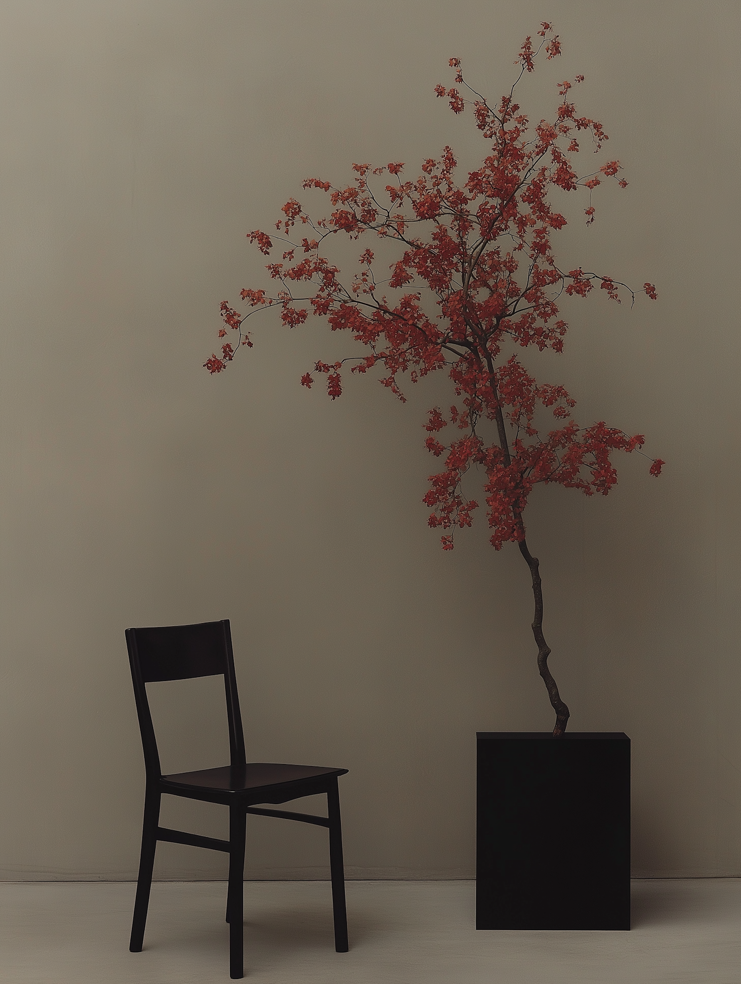 Minimalist Chair and Plant Composition