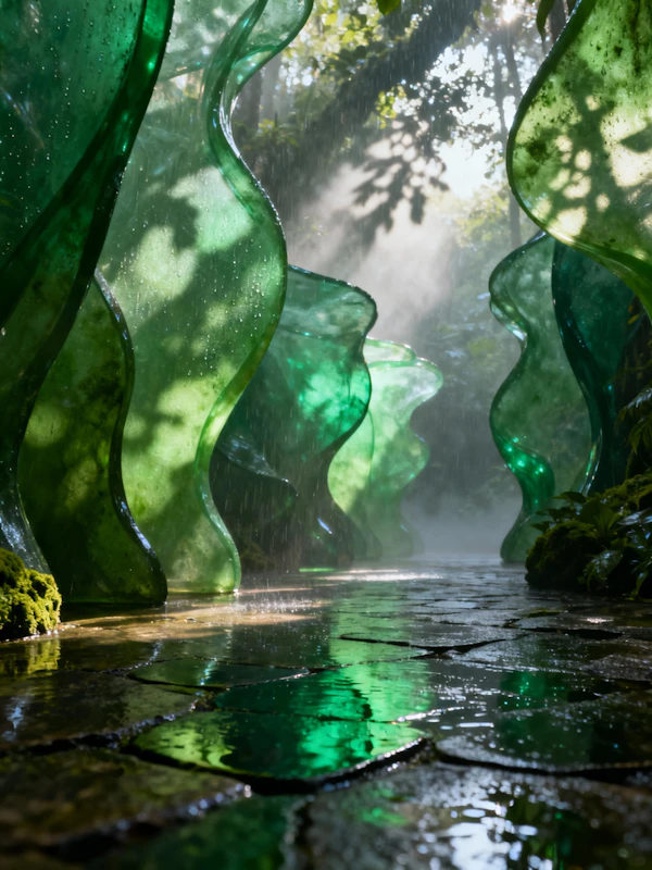 Serene Glass Pathway