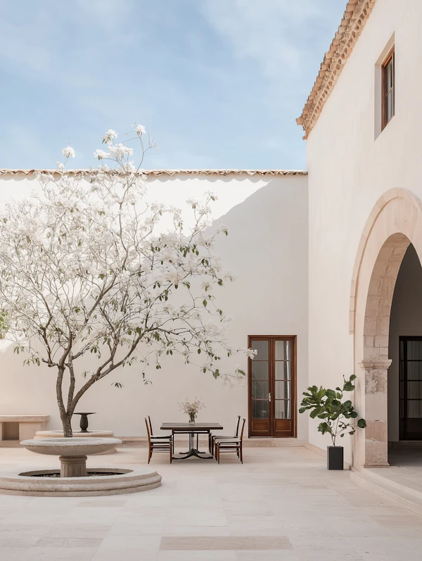 Serene Courtyard Scene