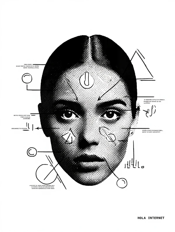 Halftone Woman Portrait