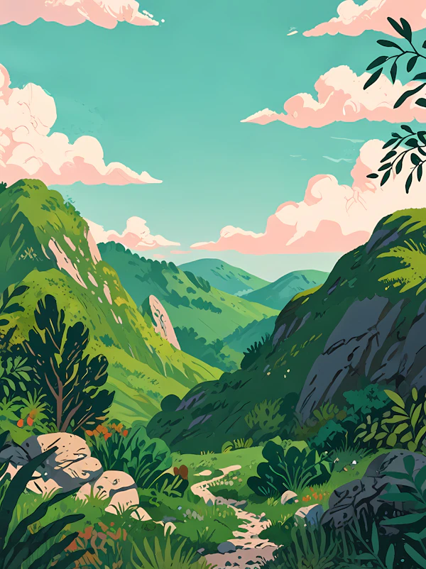 Lush Valley Illustration