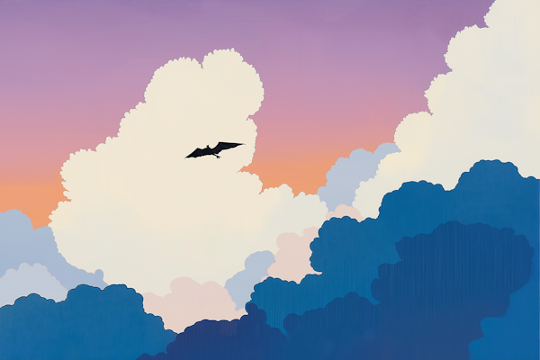 Serene Sky with Bat Silhouette