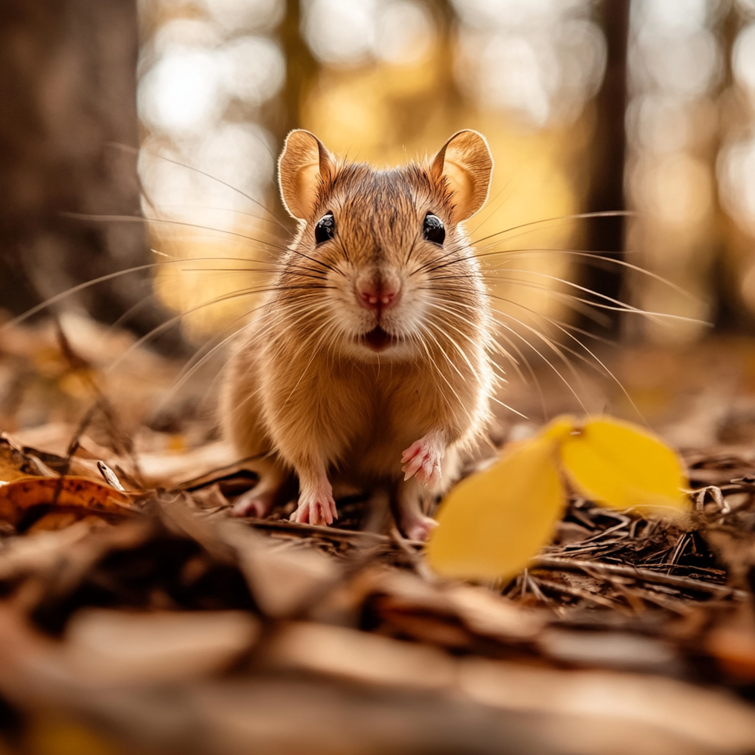 Curious Mouse in Autumn