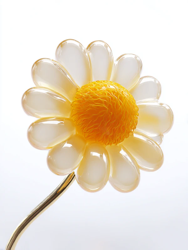 Glass Daisy Sculpture