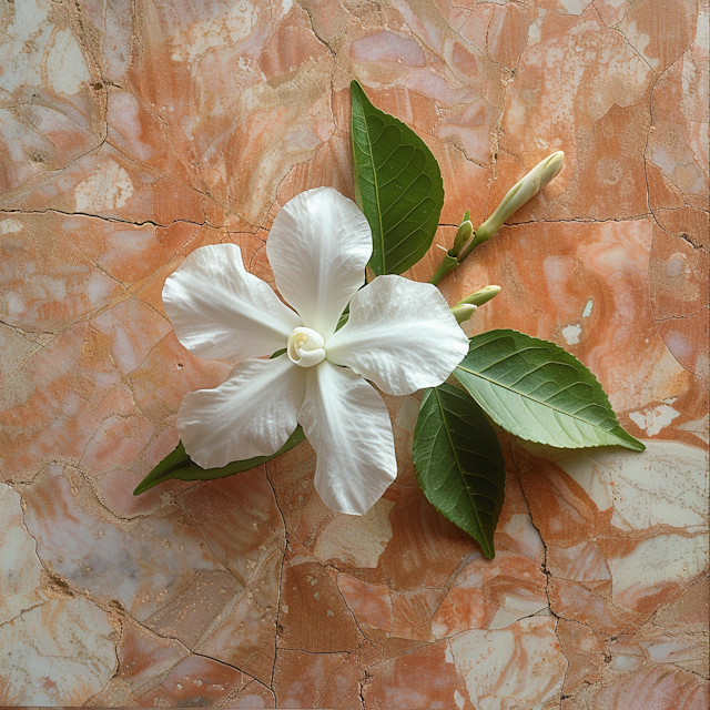 Immaculate White Gardenia on Marble