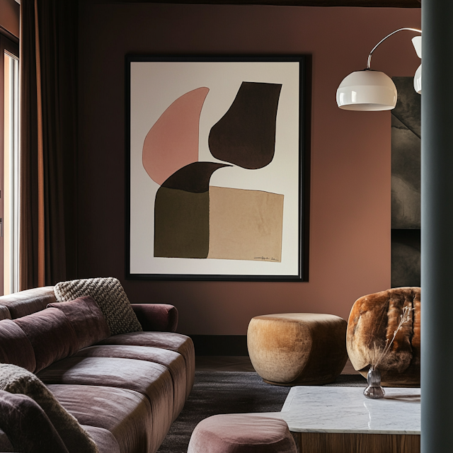 Modern Living Room with Abstract Art