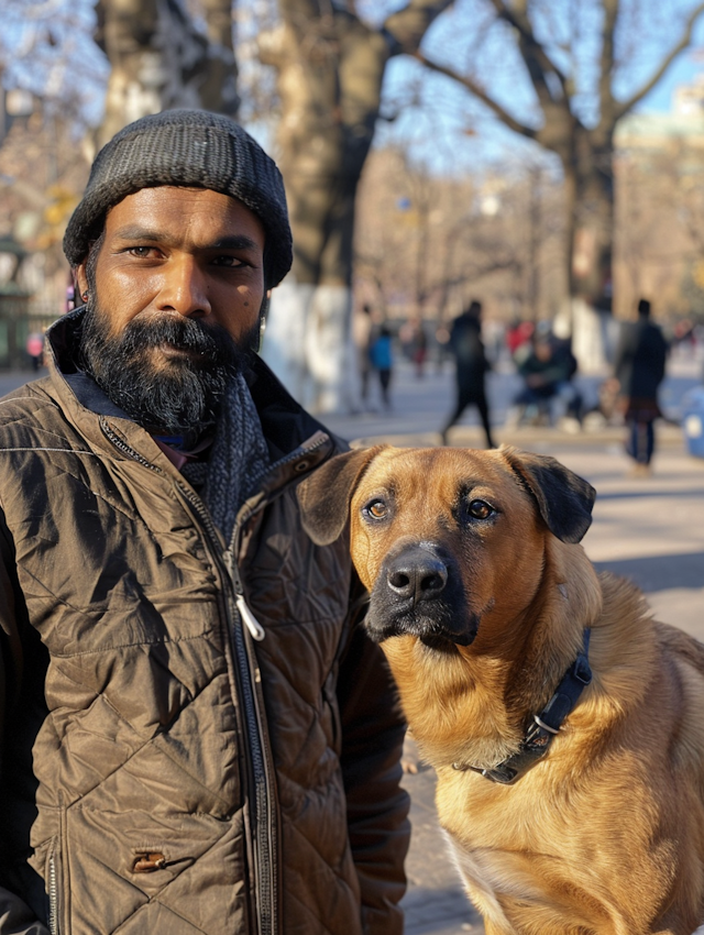 Man and Dog in the Park