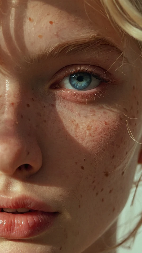 Close-Up Freckled Face