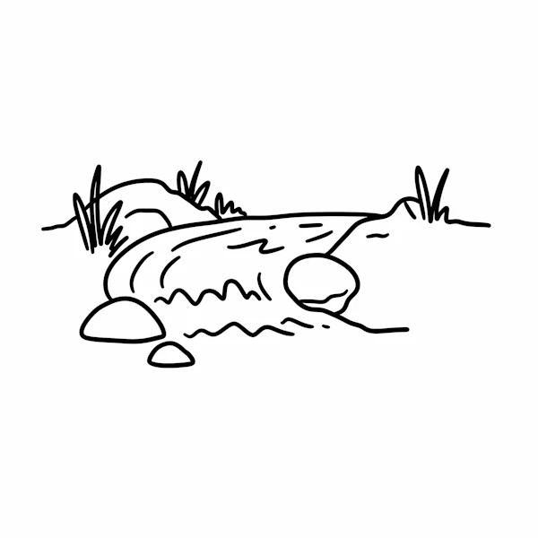 Serene Stream Drawing