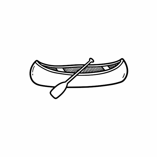 Minimalist Canoe Drawing