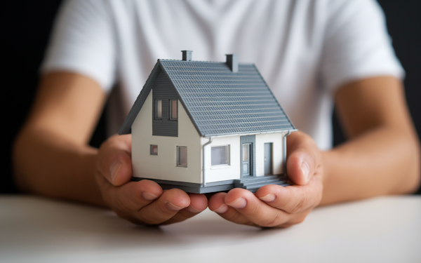 Person Holding Miniature House Model