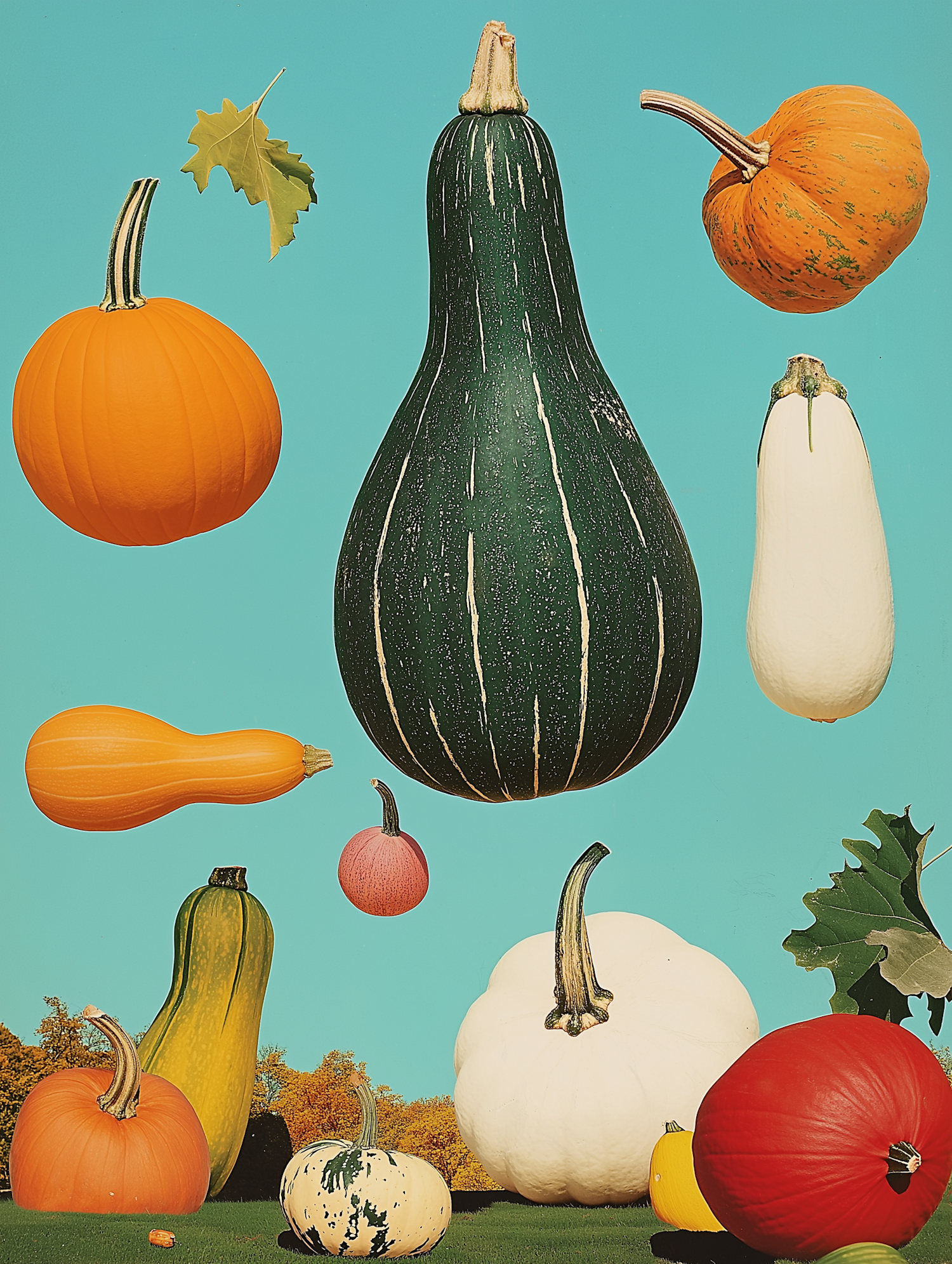 Vibrant Gourds and Pumpkins