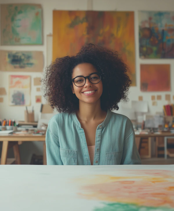 Young Woman in Art Studio
