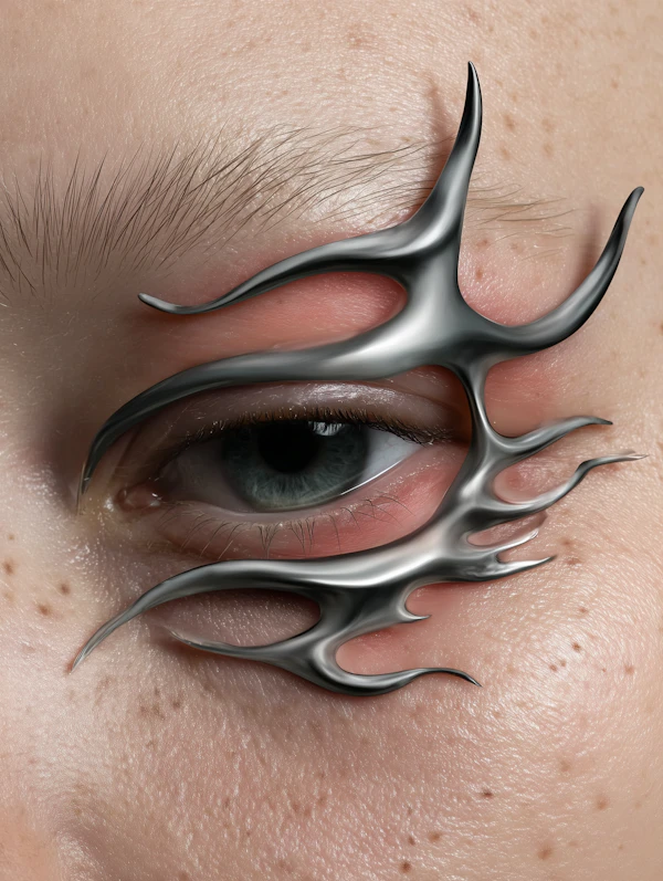 Eye with Metallic Frame