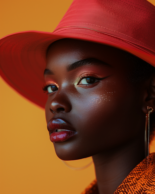 Portrait of a Young Woman in Red Hat